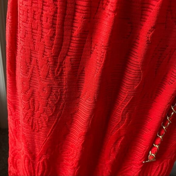 NWT Cache Red Lace Brocade Belted Maxi Dress SMALL - Picture 9 of 16